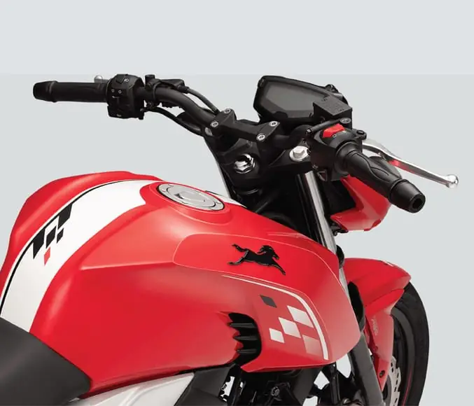 Back of the TVS Apache RTR 160 4V with LED tail lamp.