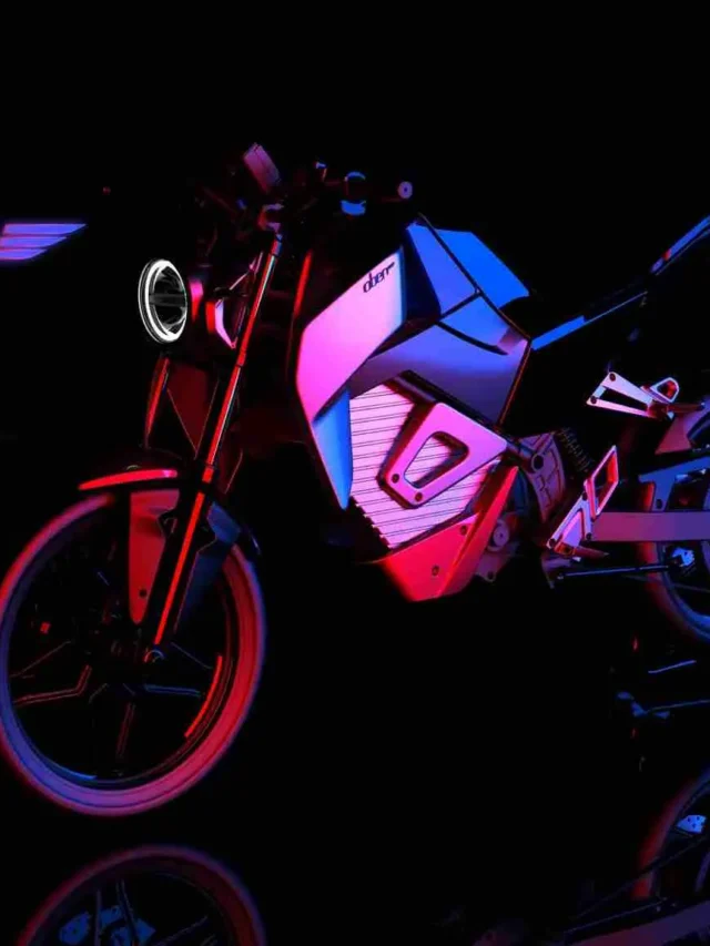 Oben Rorr ez electric bike front view showcasing sleek design and advanced features.