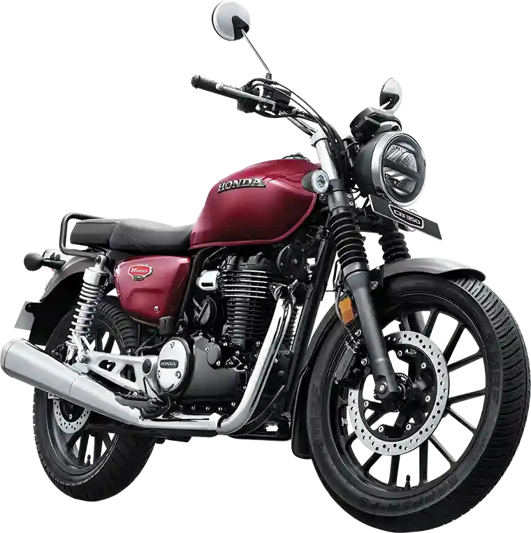 Honda Hness CB350 side view showcasing its sleek design and robust build