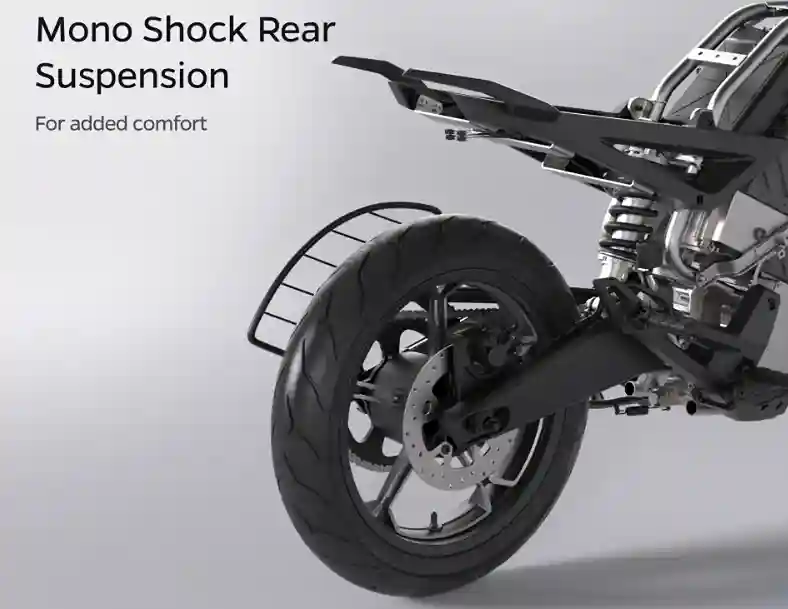 Mono shock rear suspension on a high-performance vehicle.