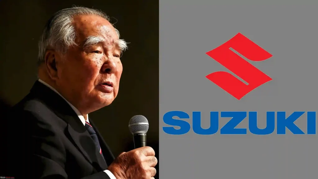 Osamu Suzuki, former chairman of Suzuki Motor Corporation, speaking at a conference