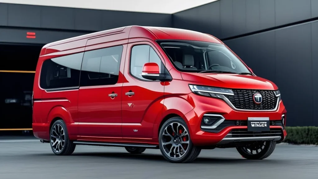 Tata Winger Plus 2025 red color premium commercial van exterior front view modern design India